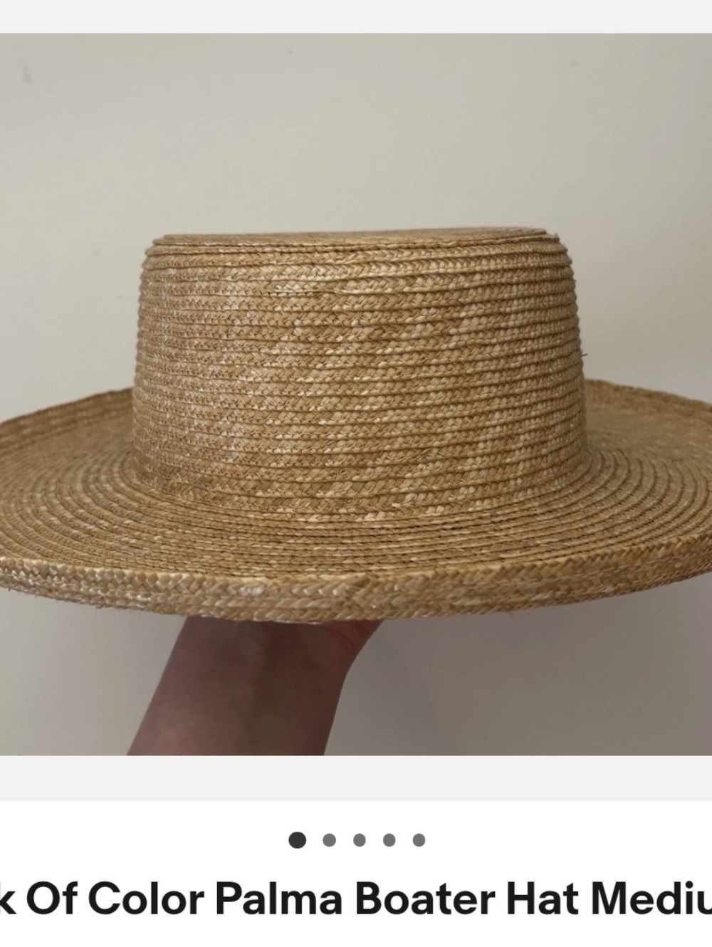 Lack Of Color Natural Straw Boater Hat